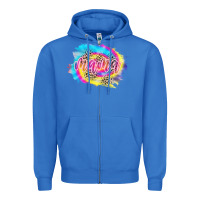 True Royal Mama Tie dye Leopard Zipper Hoodie - CowCowDesign