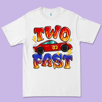 Two Fast Boys Birthday Racing Car Premium Tee Designed By Maliassmallbusiness