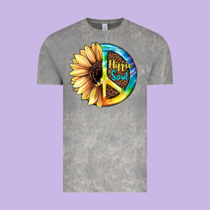 Hippie Soul With Sunflower And Leopard Background Vintage Tee Designed By Jahusdesignshop