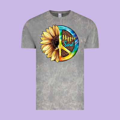Hippie Soul With Sunflower And Leopard Background Vintage Tee Designed By Jahusdesignshop