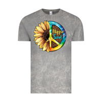 Cloud Rock Hippie Soul with Sunflower and Leopard Background Vintage Tee - JahusDesignShop