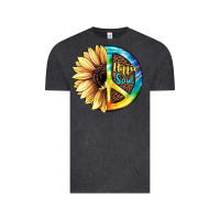 Vintage Black Hippie Soul with Sunflower and Leopard Background Vintage Tee - JahusDesignShop