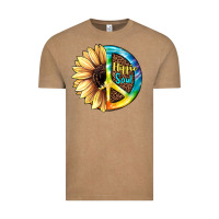 Vintage Coffee Hippie Soul with Sunflower and Leopard Background Vintage Tee - JahusDesignShop