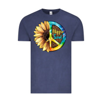 Vintage Denim Hippie Soul with Sunflower and Leopard Background Vintage Tee - JahusDesignShop