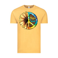 Vintage Mustard Hippie Soul with Sunflower and Leopard Background Vintage Tee - JahusDesignShop