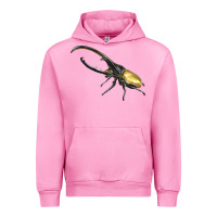Fuchsia Pink Hercules Beetle Side Urban Hoodie - LillyAllenDesigns