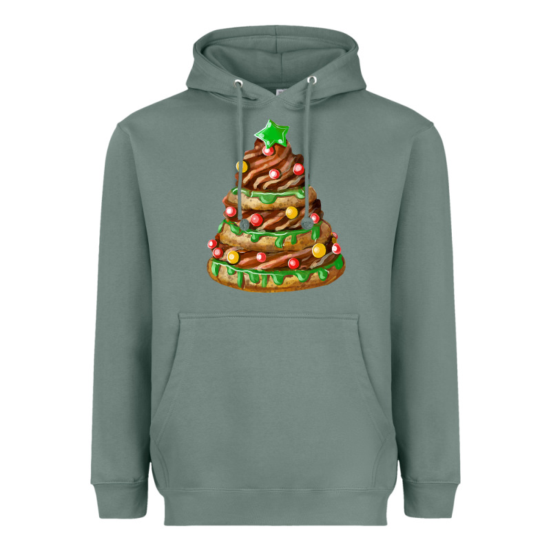 Chocolate Christmas Cookie Cake Heavyweight Hoodie by FaDigitalArtStudio | Teevron