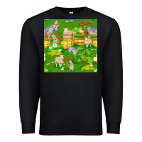 Black farm life seamless pattern Premium Sweatshirt - FaDigitalArtStudio