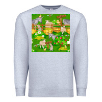 Heather Grey farm life seamless pattern Premium Sweatshirt - FaDigitalArtStudio