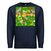 Navy farm life seamless pattern Premium Sweatshirt - FaDigitalArtStudio