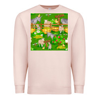 Pale Pink farm life seamless pattern Premium Sweatshirt - FaDigitalArtStudio