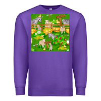 Purple farm life seamless pattern Premium Sweatshirt - FaDigitalArtStudio