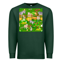 Sports Green farm life seamless pattern Premium Sweatshirt - FaDigitalArtStudio