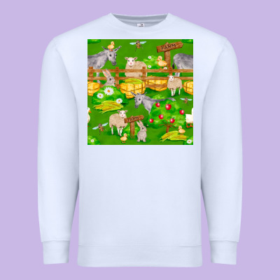 Farm Life Seamless Pattern Premium Sweatshirt Designed By Fadigitalartstudio