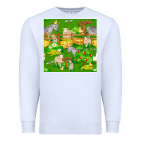 White farm life seamless pattern Premium Sweatshirt - FaDigitalArtStudio