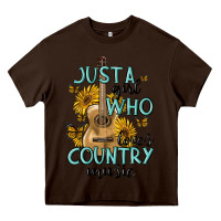 Chocolate Brown just a girl who loves country music Heavy Core Tee - MaliasSmallBusiness