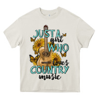Cream just a girl who loves country music Heavy Core Tee - MaliasSmallBusiness