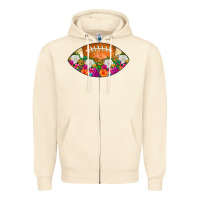 Sandshell American Football Floral Zipper Hoodie - CowCowDesign