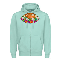 American Football Floral Zipper Hoodie | Teevron