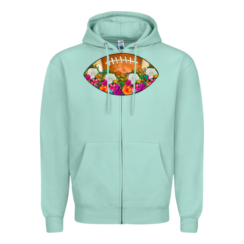 American Football Floral Zipper Hoodie by CowCowDesign | Teevron