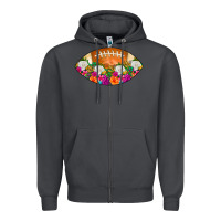 Smoke American Football Floral Zipper Hoodie - CowCowDesign