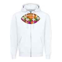 White American Football Floral Zipper Hoodie - CowCowDesign
