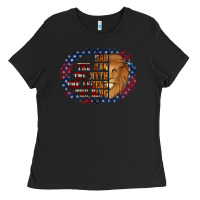 Black dad the man american flag Ladies Tee - Jasminsmagicworld