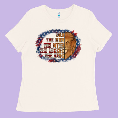Dad The Man American Flag Ladies Tee Designed By Jasminsmagicworld