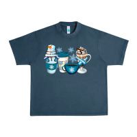 Midnight Navy Winter Coffee Cups Urban Heavy Tee - Artiststas