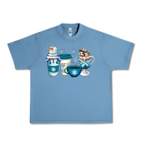 Pebble Blue Winter Coffee Cups Urban Heavy Tee - Artiststas