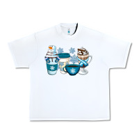 White Winter Coffee Cups Urban Heavy Tee - Artiststas