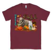Burgundy Hello Fall Merino Wool Sheep Classic Tee - LillyAllenDesigns