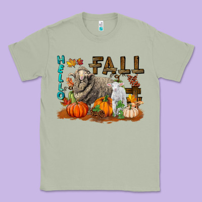 Hello Fall Merino Wool Sheep Classic Tee Designed By Lillyallendesigns