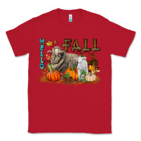 Red Hello Fall Merino Wool Sheep Classic Tee - LillyAllenDesigns