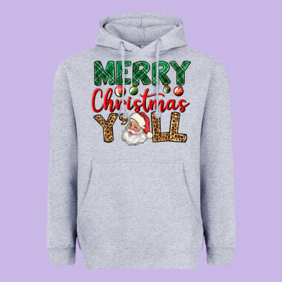 Merry Christmas Y'all Heavyweight Hoodie Designed By Bundleandbundleshop