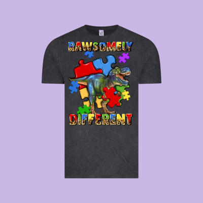 Rawsomely Different Autism T Rex Vintage Tee Designed By Artiststas