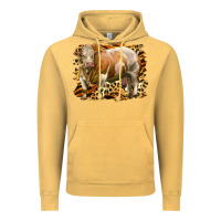 Vintage Mustard western simmental bull Vintage Hoodie - LillyAllenDesigns