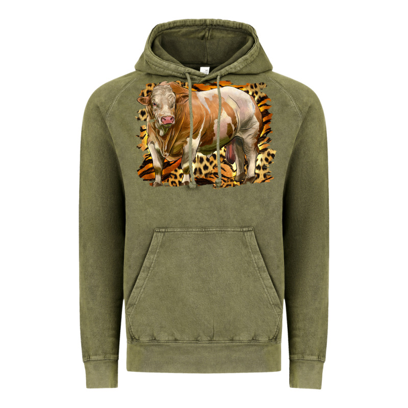Western Simmental Bull Vintage Hoodie by LillyAllenDesigns | Teevron