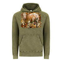 Vintage Olive western simmental bull Vintage Hoodie - LillyAllenDesigns