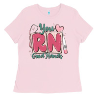 Bubblegum Pink you rn good hands registered nurse Ladies Tee - MaliasSmallBusiness