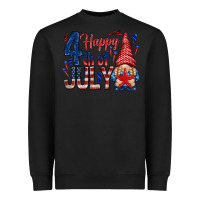 Black Happy 4th Of July with gnome Heavyweight Sweatshirt - HowdyJamesFarm