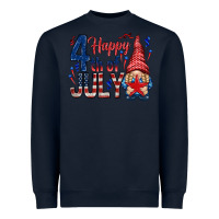 Navy Happy 4th Of July with gnome Heavyweight Sweatshirt - HowdyJamesFarm