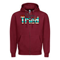 Burgundy Mama Tried Zipper Hoodie - CowCowDesign