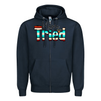 Navy Mama Tried Zipper Hoodie - CowCowDesign
