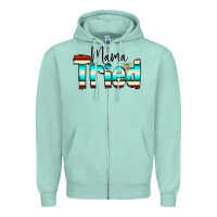 Seafoam Mama Tried Zipper Hoodie - CowCowDesign