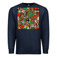 Navy christmas donkey Premium Sweatshirt - FaDigitalArtStudio