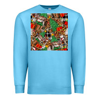 Ocean Blue christmas donkey Premium Sweatshirt - FaDigitalArtStudio