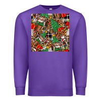 Purple christmas donkey Premium Sweatshirt - FaDigitalArtStudio