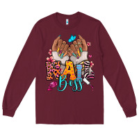 Burgundy Afro woman nail boss Long Sleeve Tee - RanaPortraitStore
