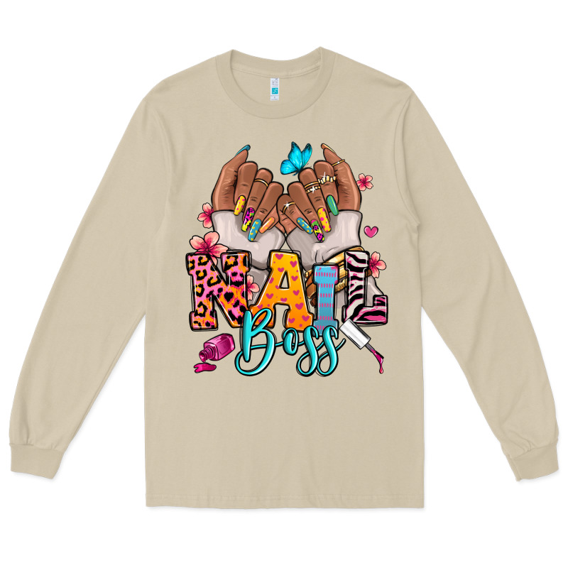 Afro Woman Nail Boss Long Sleeve Tee by RanaPortraitStore | Teevron